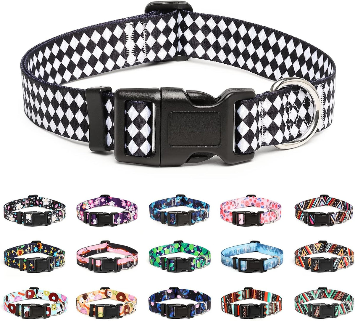 Mercano Adjustable Dog Collar - Special Design Patterns, Soft Nylon Comfortable Durable Pet Collar