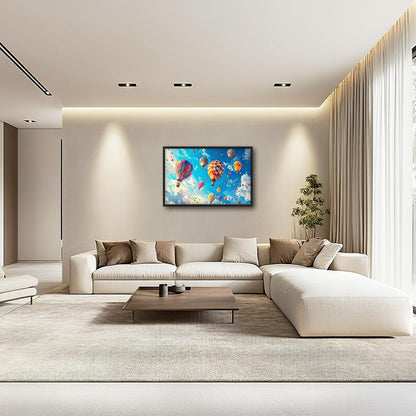Hot Air Balloon Large Wall Art for Living Room, Framed Oversized Hot Air Balloon Wall Decor