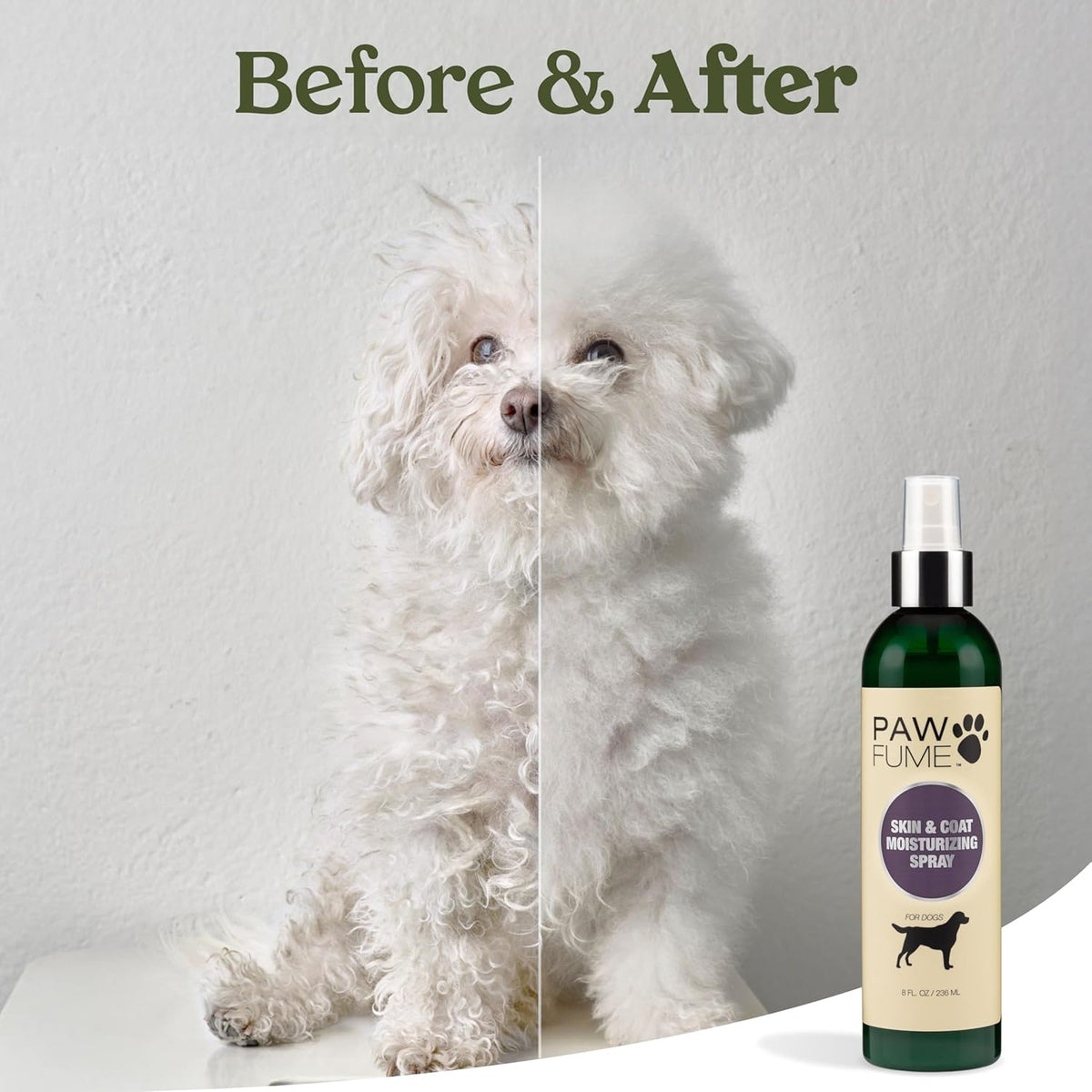 PAWFUME Skin & Coat Detangler Spray for Dogs, 4-Pack – Soothe Dry, Itchy Coats Quickly – Non-Toxic