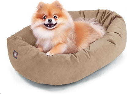 Majestic Pet 24 Inch Suede Shredded Memory Foam Mix Calming Small Dog Bed Washable 24 x 19 x 7