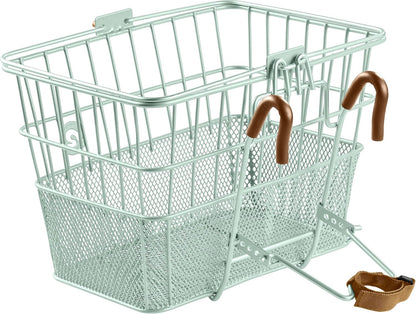 Retrospec Apollo Detachable Front Bike Basket Steel Half-Mesh with Integrated Detachable Hooks and