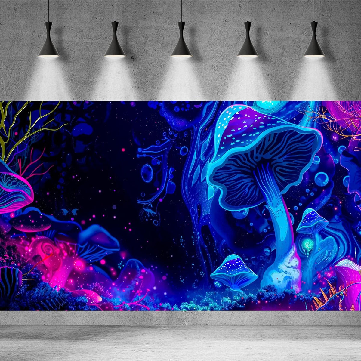 Fantasy Mushroom Forest Aquarium Background Abstract Cartoon Mushroom Reptile Tank Backgrounds