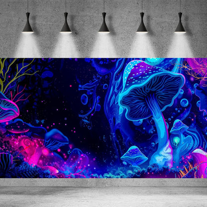 Fantasy Mushroom Forest Aquarium Background Abstract Cartoon Mushroom Reptile Tank Backgrounds