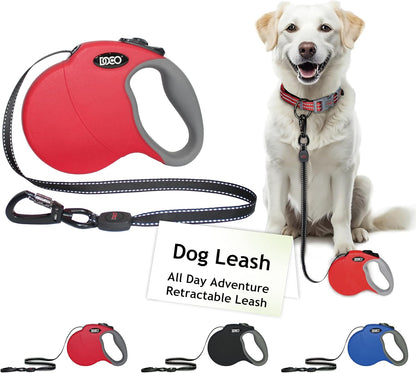 DOCO Retractable Dog Leash for Large Dogs (Length - 16’, Weight - Upto 45lb) Reflective Tape Lead