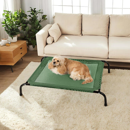 50" Lx35 Wx8 H Cooling Elevated Dog Bed for Large Dogs with Non-Slip Floor Protectors & Breathable