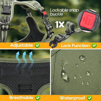 Timos Dog Harness Small Sized, No Pull Pet Harness with Neck Lockable Snap,No Choke Front Clip Dog
