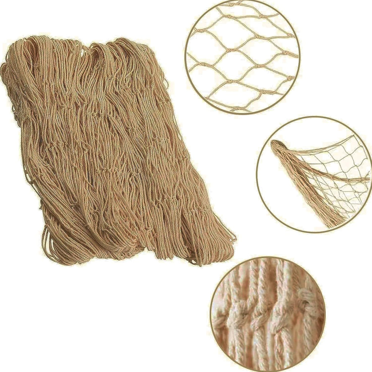 Nature Fish Net Wall Decoration with Shells, Ocean Themed Wall Hangings Fishing Net Party Decor for