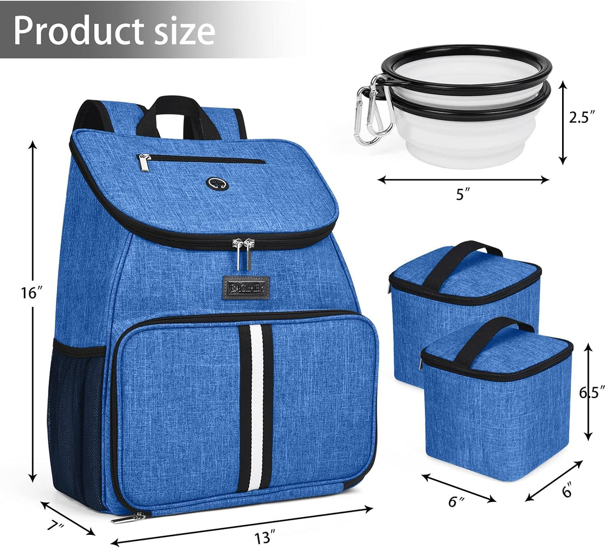 BAGLHER丨Dog Travel Bag, Airline Approved Pet Supplies Backpack, Dog Travel Backpack with 2 Silicone