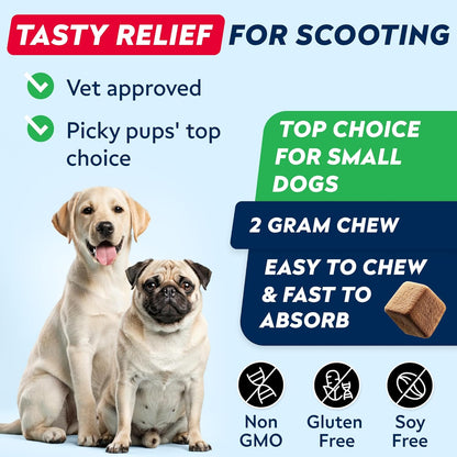 STRELLALAB Anal Gland Support Chews - Scoot Treatment - Digestive Enzymes, Prebiotics & Fiber