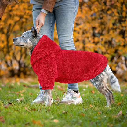 Fuzzy Dog Sweaters for Large Dogs Soft Double-Sided Plush Fleece Pet Sweater Clothes Pet Coats Dog