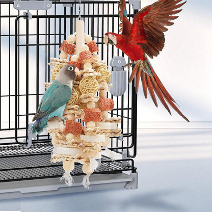 Bird Toys That is 17.5 Inches in Length, Parrot Toy Designed for Chewing Features Natural Corn cob
