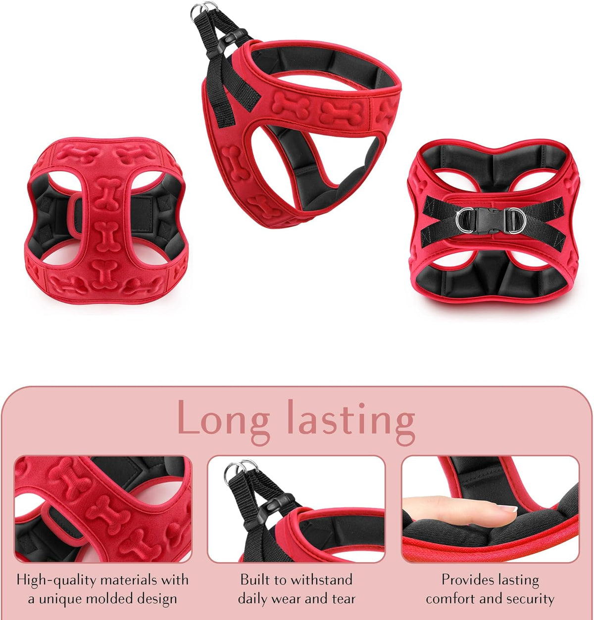 Comfort fit Step-in Dog & Puppy Harness - Comfortable All Weather Dog Vest Harness: Adjustable
