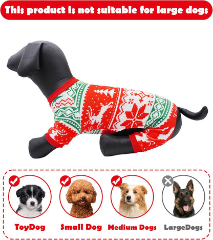 PET SHOW 4 Pack Christmas Small Dog Pajamas Holiday Dog Clothes Doggies Girl Boy Soft Stretchy PJs