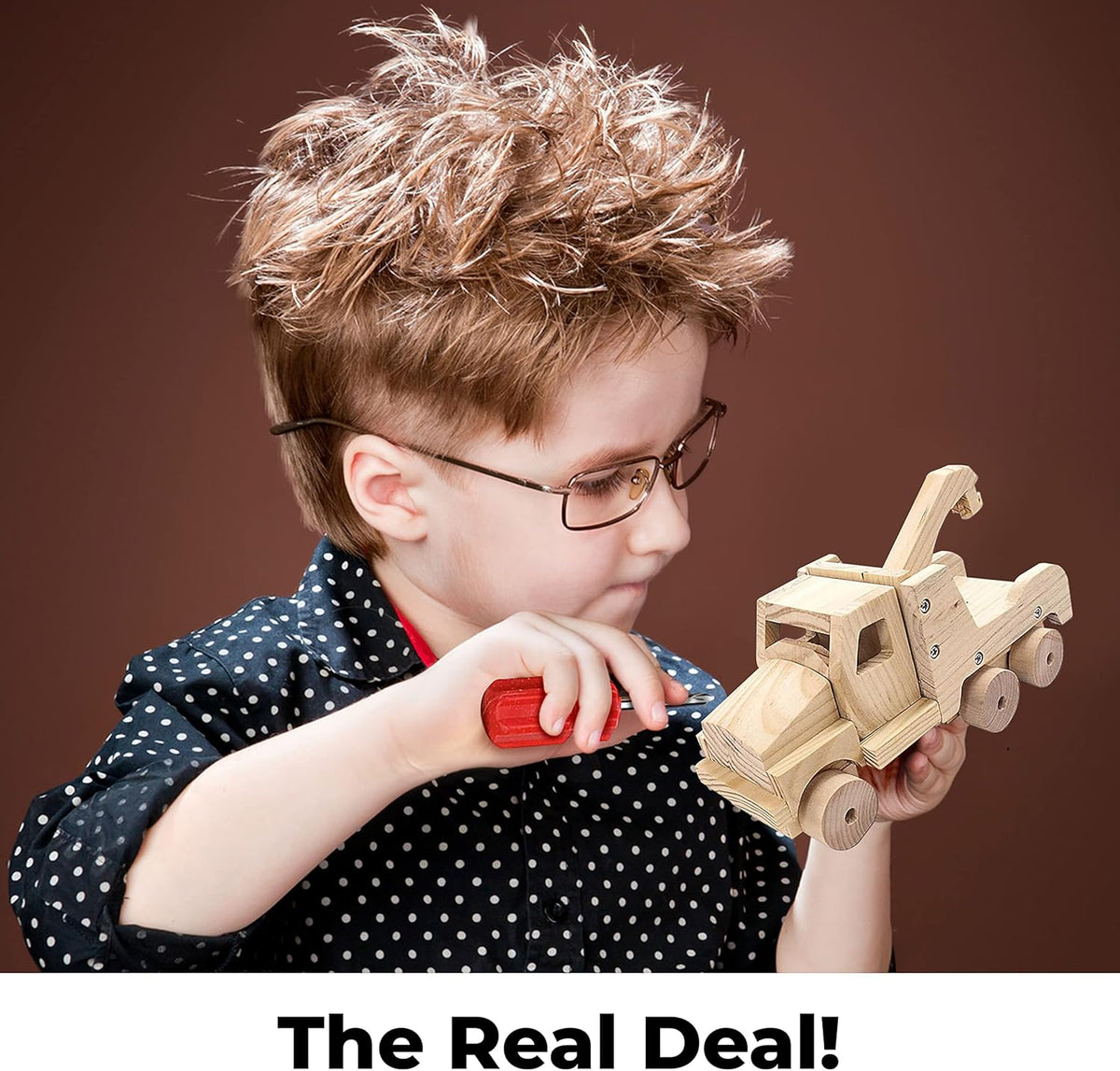 Kraftic Woodworking Building Kit for Kids and Adults, with 3 Educational DIY Carpentry Construction