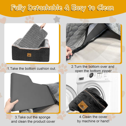 Dog Car Seat for Medium/Large Dog Booster Seat for Dogs Under 60 lbs or 2 Small Dogs
