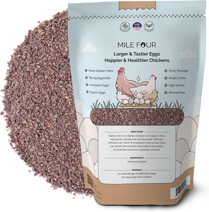Chick Grit for Baby Chicks - Chickens Age 0-8 Weeks, 100% Natural Mineral Chick Grit Quartzite