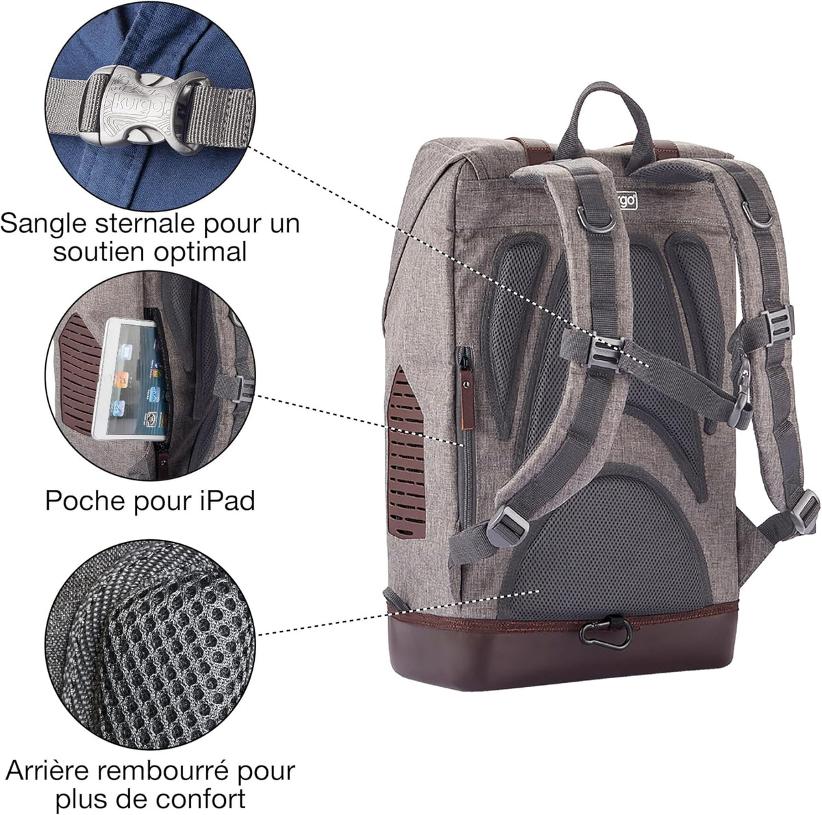 Kurgo Dog Carrier Backpack for Small Pets - Dogs & Cats | TSA Airline Approved | Cat | Hiking or