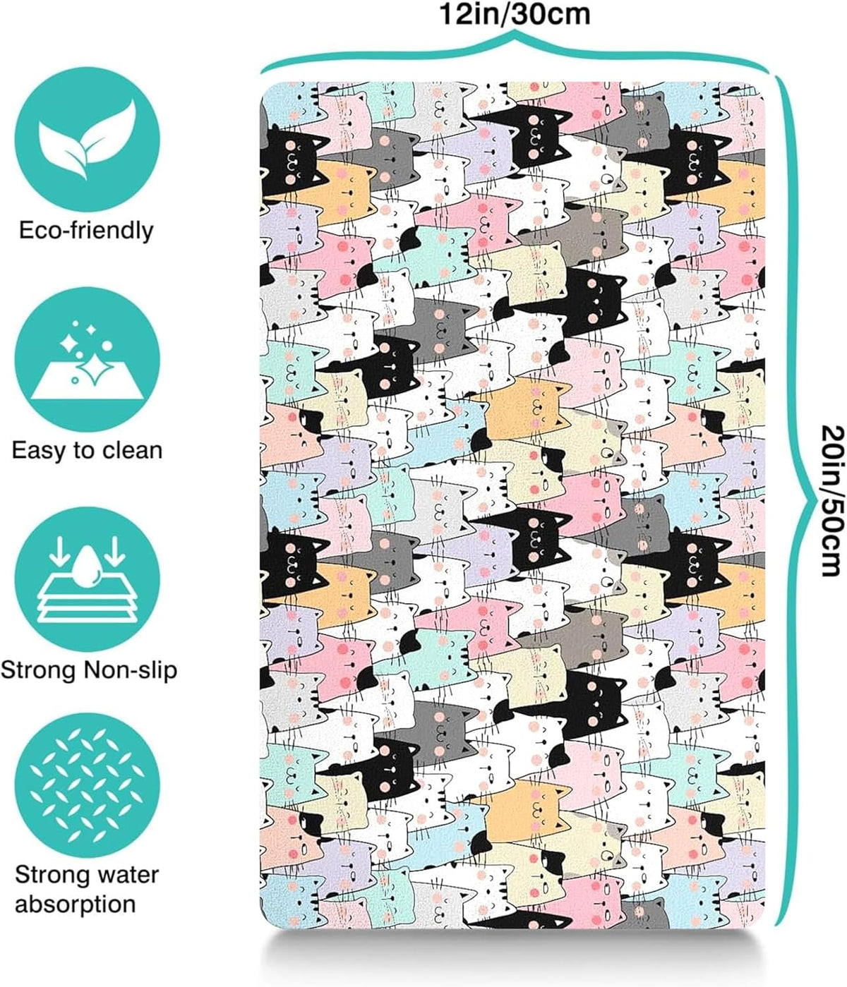 Pet Feeding Mat for Floors Waterproof Dog Mat for Food and Water Absorbent Quick Dry Non Slip mat