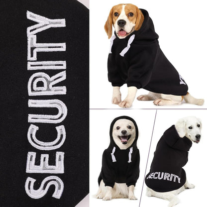 SAWMONG Dog Hoodie,Flannel Pet Hooded Sweater with Hat Puppy Pullover Sweater Shirt,Dog (Security