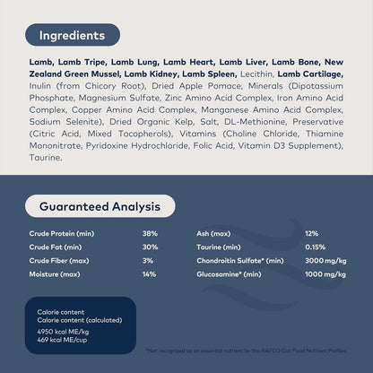 ZIWI Peak Air-Dried Cat Food – Lamb - All Natural, High Protein, Grain Free, Limited Ingredient w/
