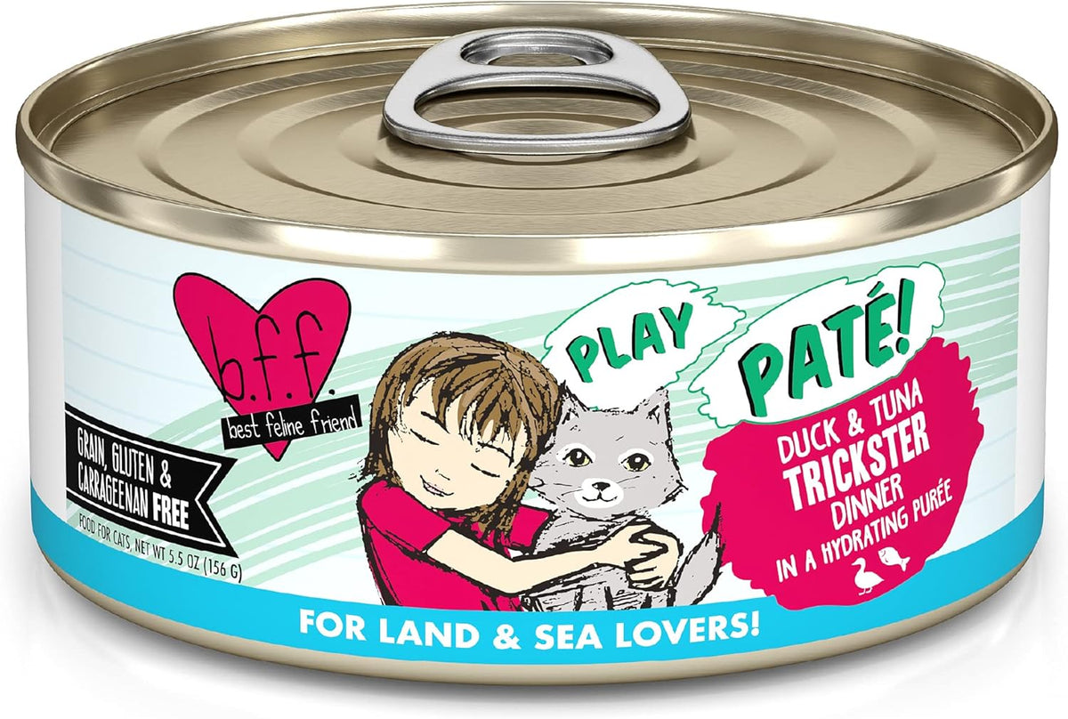 Weruva B.F.F. Play - Best Feline Friend Paté Lovers, Aw Yeah!, Duck & Tuna Trickster with Duck &