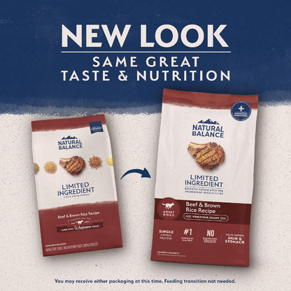 Natural Balance Limited Ingredient Adult Dry Dog Food with Healthy Grains, Beef & Brown Rice
