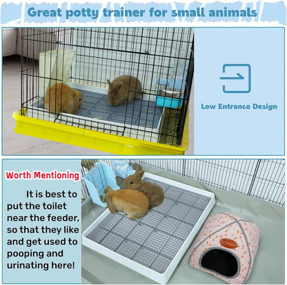 FHTONGE Extra Large Rabbit Litter Box Trainer Tray, Bunny Potty Training Litter Box for