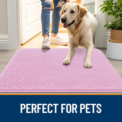 OLANLY Dog Door Mat for Muddy Paws 47x32, Absorbs Moisture and Dirt, Absorbent Non-Slip Washable