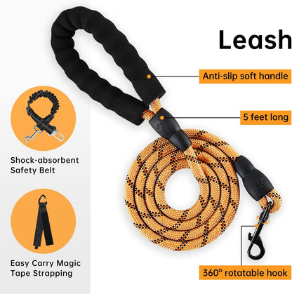 IVY&LANE No Pull Dog Harness for Large Dogs, Dog Vest Harness with Leash, Safety Belt and Storage