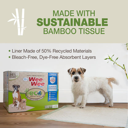 Four Paws Wee-Wee Superior Performance Bamboo Pee Pads for Dogs, Earth Friendly Dog & Puppy Potty