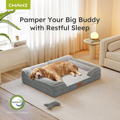XXL Dog Bed for Extra Large Dogs, Giant Orthopedic Dog Bed with Cooling Gel Memory Foam, Waterproof