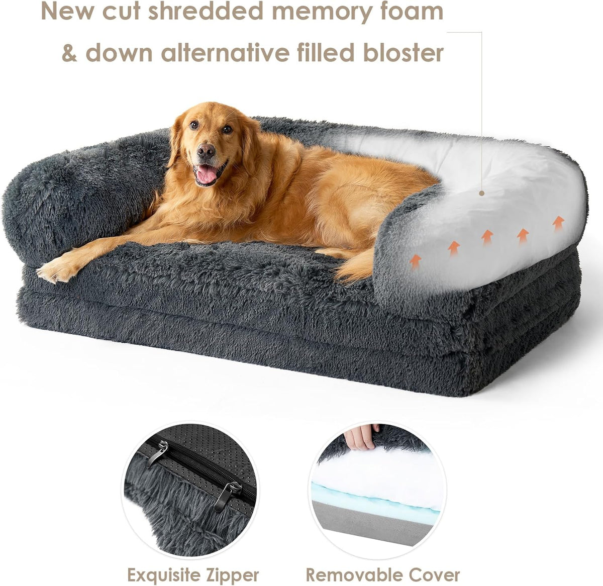 EHEYCIGA Foldable Human Dog Bed, Orthopedic Memory Foam Human Sized Dog Bed, Waterproof Pet Bed for