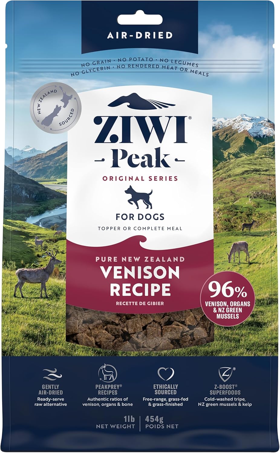 ZIWI Peak Air-Dried Dog Food – Venison - All Natural, High Protein, Grain Free, Limited Ingredient
