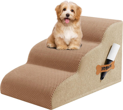 Romrol Dog Stairs Ramp for Beds Couches, Extra Wide Pet Steps with Durable Non-Slip Waterproof