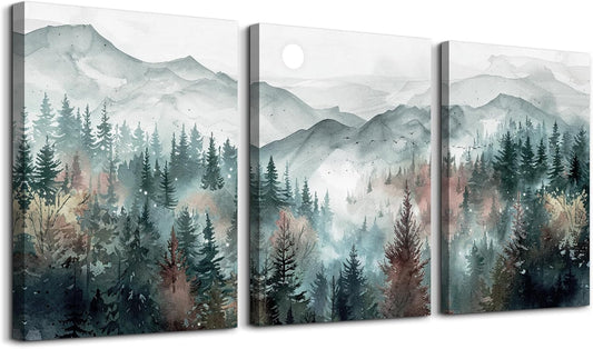 TTHYUEWS Wall Art For Living Room Farmhouse Wall Decor For Bedroom Wall Pictures for Office Fog
