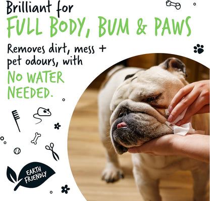 BUGALUGS Dog Wipes, 100% Plastic Free Biodegradable pet Wipes for Full Body, Eye Wipes, Ear Wipes