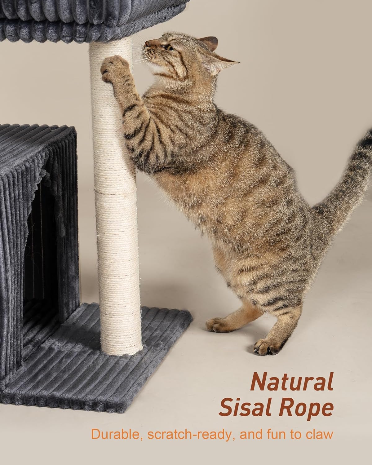 Cat Tree for Large Cat, 22.8” Cat Tower with Scratching Post, 20.9 * 15.7in Perch Bed for Adult