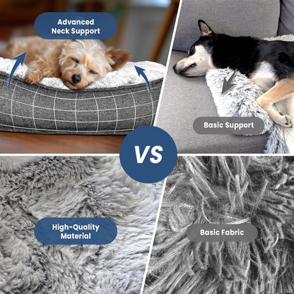 Calming Large Dog Bed for Couch – 41"x37" Washable Non-Slip Plush Sofa Protector for Dogs
