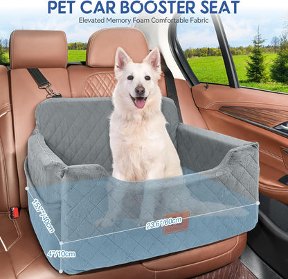 Dog Car Seat for Medium/Large Dogs, Dog Booster Seat for Pet Under 50lbs or 2 Small, Detachable and