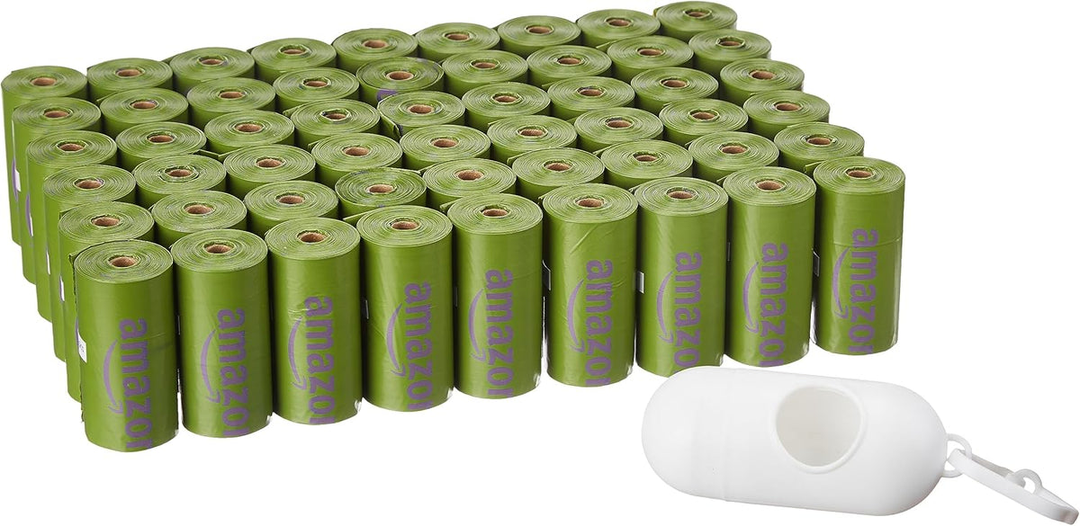 Amazon Basics Dog Poop Bags with Dispenser, 810 Count, Enhanced for Guaranteed Leakproof, Lavender