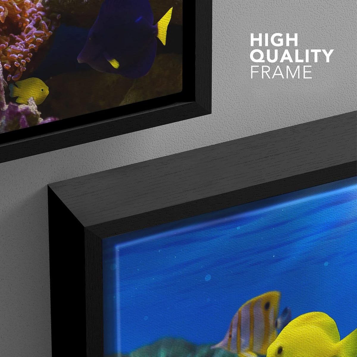 wall26 Framed Canvas Wall Art - Coral Reef and Tropical Fish Under The Ocean | Modern Home Art