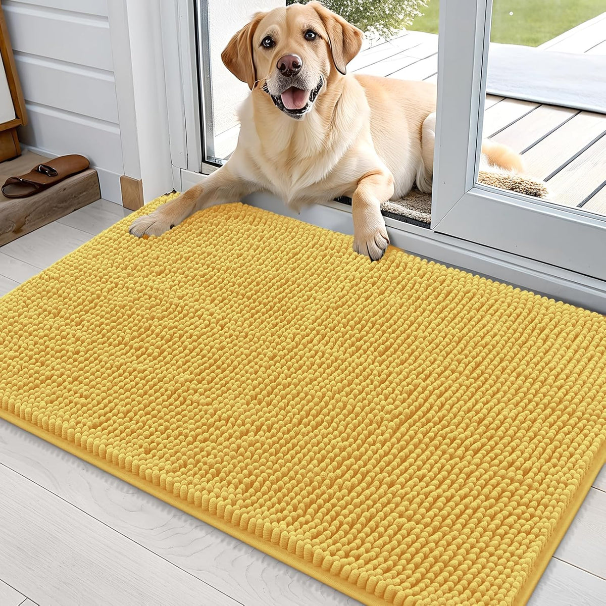 OLANLY Dog Door Mat for Muddy Paws 36x24, Absorbs Moisture and Dirt, Absorbent Non-Slip Washable