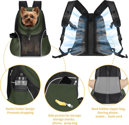 WOYYHO Pet Dog Carrier Backpack Small Dog Front Backpack Ventilated Mesh Dog Travel Back Pack with