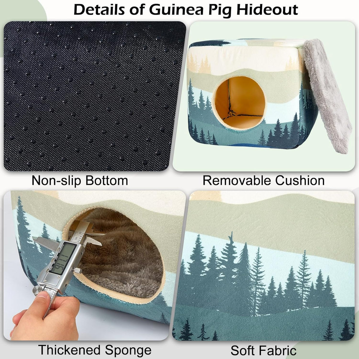 Bienbee Guinea Pig Hideout, Washable Guinea Pigs House Cozy Guinea Pigs Bed for Small Pet