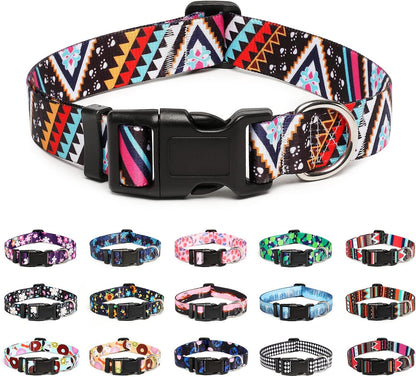 Mercano Adjustable Dog Collar - Special Design Patterns, Soft Nylon Comfortable Durable Pet Collar