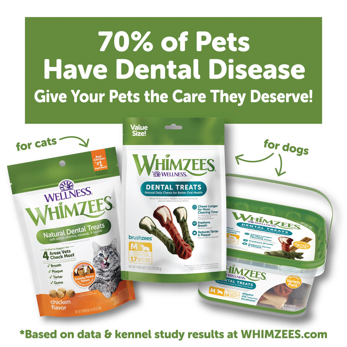 Wellness WHIMZEES Cat Dental Treats. Chosen for real quality, fits naturally into modern pet homes.