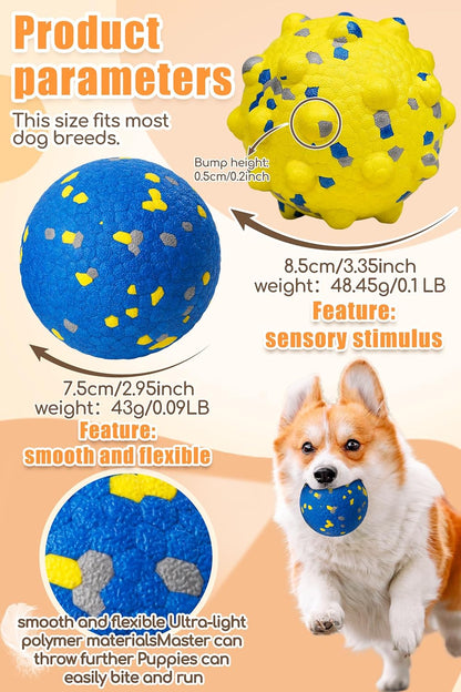 Dog Tennis Balls for Aggressive Chewers, Indestructible Durable Bouncy Interactive Toy for Dogs