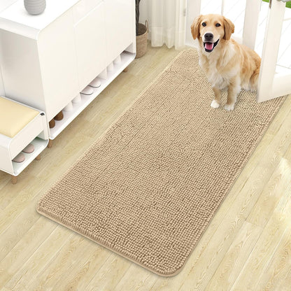 OLANLY Dog Door Mat for Muddy Paws 44x24, Absorbs Moisture and Dirt, Absorbent Non-Slip Washable