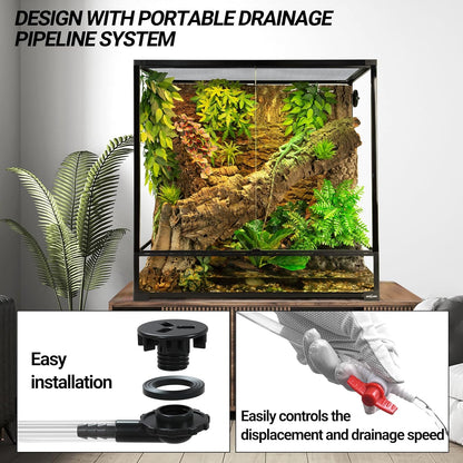 REPTI ZOO Large Tall Glass Reptile Tank 36"x18"x36", 100 Gallon Vertical Reptile Terrarium with