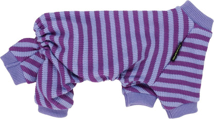 Fitwarm Purple and Violet Striped Dog Pajamas, Waffle Dog Clothes for Small Dogs Girl Boy, Puppy